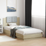 Voodiraam peatsiga, sonoma tamm, 100 x 200 cm, tehispuit