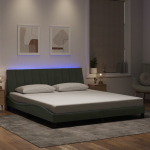 Voodiraam led ilma madratsita hanko, helehall, 180x200 cm, samet