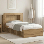 Voodiraam ladustamisega artisan tamm 100 x 200 cm tehispuit