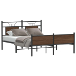 Voodiraam ilma madratsita pruun tamm 150x200 cm tehispuit