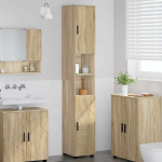 Vannitoa kapp sonoma tamm 30 x 35 x 192 cm tehispuit & metall