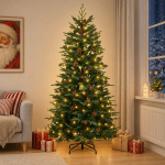Kunstlik kokkupandav j&otilde;ulupuu 150 cm 150 led-i soe valge