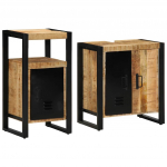 Vannitoa m&ouml;&ouml;bleset 2 pcs pruun 55 x 35 x 60 cm karm mango puit