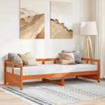 P&auml;evavoodi madratsiga, vahapruun, 80x200 cm, m&auml;nnipuit