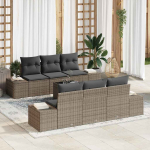 Aia diivanikomplekt padjaga ladustamisega 8 pcs hall pol&uuml;rotang