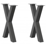 S&ouml;&ouml;gilaua jalad, x-kujulised, 2 tk, antratsiithall, 60 x (72-73) cm, teras