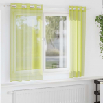 Voile kardinad koos r&otilde;ngastega 2 tk &otilde;unaroheline 140x140 cm