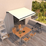 Automaatselt sisset&otilde;mmatav varikatus, 350x250 cm kreemjas