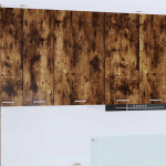 Seinakapp uksega riga suitsutatud tamm ja valge 50 x 31 x 80 cm