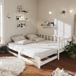 V&auml;ljat&otilde;mmatav p&auml;evavoodi, 2x(90x200) cm, valge, t&auml;ism&auml;nnipuit