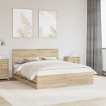 Voodi raam sahtliga peaga sonoma tamm 160 x 200 cm inseneripuit