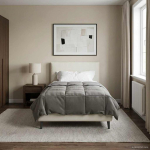 T&auml;ispika aasta tekk rapistatud helehall 155 x 200 cm mikrokiud