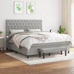 Kontinentaalvoodi madratsiga, helehall, 160x200 cm, kangas