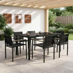 V&auml;lis m&ouml;&ouml;bli komplekt 7 pcs must ja anthracite 160 x 80 x 73 cm