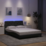 Voodiraam led-iga ilma madratsita, 140x190 cm, kangas