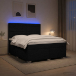 Vedruvoodi madratsiga led-ribadega must 140 x 200 cm kangas