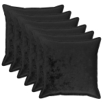 Diivanipadi 6 pcs houten must 65 x 65 cm flanell