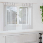 Voile kardin kardinatega 2 pcs helehall 140 x 140 cm pol&uuml;ester