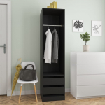 Garderoob sahtlitega must 50 x 50 x 200 cm tehispuit