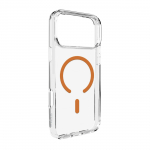 Puro Lite Mag TPU+PC Case Compatible with MagSafe for iPhone 17 Pro Max - Transparent with Orange Ring