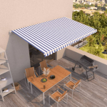 K&auml;sitsi sisset&otilde;mmatav varikatus 500x350 cm sinine ja valge