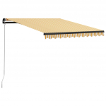 K&auml;sitsi sisset&otilde;mmatav varikatus, 300 x 250 cm, kollane ja valge