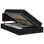 Led-iga voodiraam koos madratsiga must 120 x 200 cm kangas