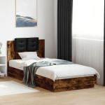 Voodiraam peatsiga, suitsutatud tamm, 100x 200 cm, tehispuit