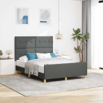 Voodi raam peaga tumehall 140 x 200 cm kangas