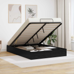 Ottomani voodiraam must tamm 120 x 200 cm t&ouml;&ouml;deldud puit