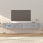 Seina telerikapid, 3 tk, hall sonoma, 100x34,5x40 cm