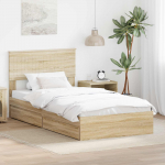 Voodi raam sahtliga peaga sonoma tamm 100 x 200 cm tehispuit