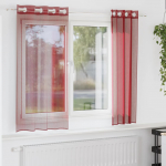 Voile kardinad koos r&otilde;ngastega 2 tk wine red