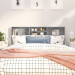 Voodipeatsi kapp, hall sonoma tamm, 180 x 19 x 103,5 cm