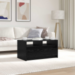 Kohvilaud led -ribatuledega must tamm 90 x 50 x 45 cm tehispuit