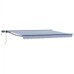 Manuaalne varikatus led-idega sinine ja valge 4,5 &times; 3 m