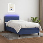 Kontinentaalvoodi madrats ja led, sinine, 90x190 cm, kangas