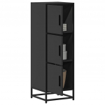 Highboard black 35,5x35x106,5 cm engineered wood and metal