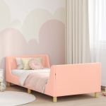 Laste voodiraam peatoega peaga roosa 80 x 200 cm boucl&eacute;