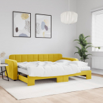 Diivanvoodi v&auml;ljat&otilde;mmatava osaga, kollane, 80x200 cm, samet