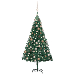 Valgustusega kunstkuusk kuulidega, roheline, 120 cm, pvc