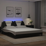 Voodiraam viana lediga ilma madratsita, must ja valge, 180 x 200 cm