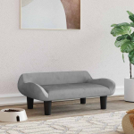 Koeravoodi, helehall, 70 x 40 x 24 cm, samet