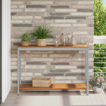 V&auml;lilaud ladustamisega looduslik ja hall 110 x 35 x 75 cm