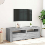 Telerialus led-tuledega, hall sonoma tamm, 120 x 35 x 40 cm