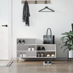 Jalatsikapp, k&otilde;rgl&auml;ikega valge, 102x36x60 cm, tehispuit