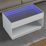 Kohvilaud led-tuledega, valge, 90x50x50 cm