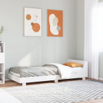 Voodiraam ilma madratsita, valge, 75 x 190 cm, m&auml;nnipuit