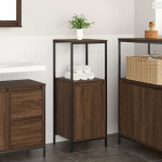 Riiulitega vannitoakapp pruun tamm 36x35x95 cm