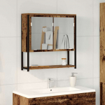 Vannitoa peegelkapp uksega vana puit 60 x 16 x 60 cm tehispuit